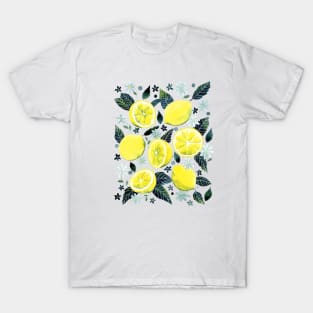 Watercolor Lemons Pattern T-Shirt